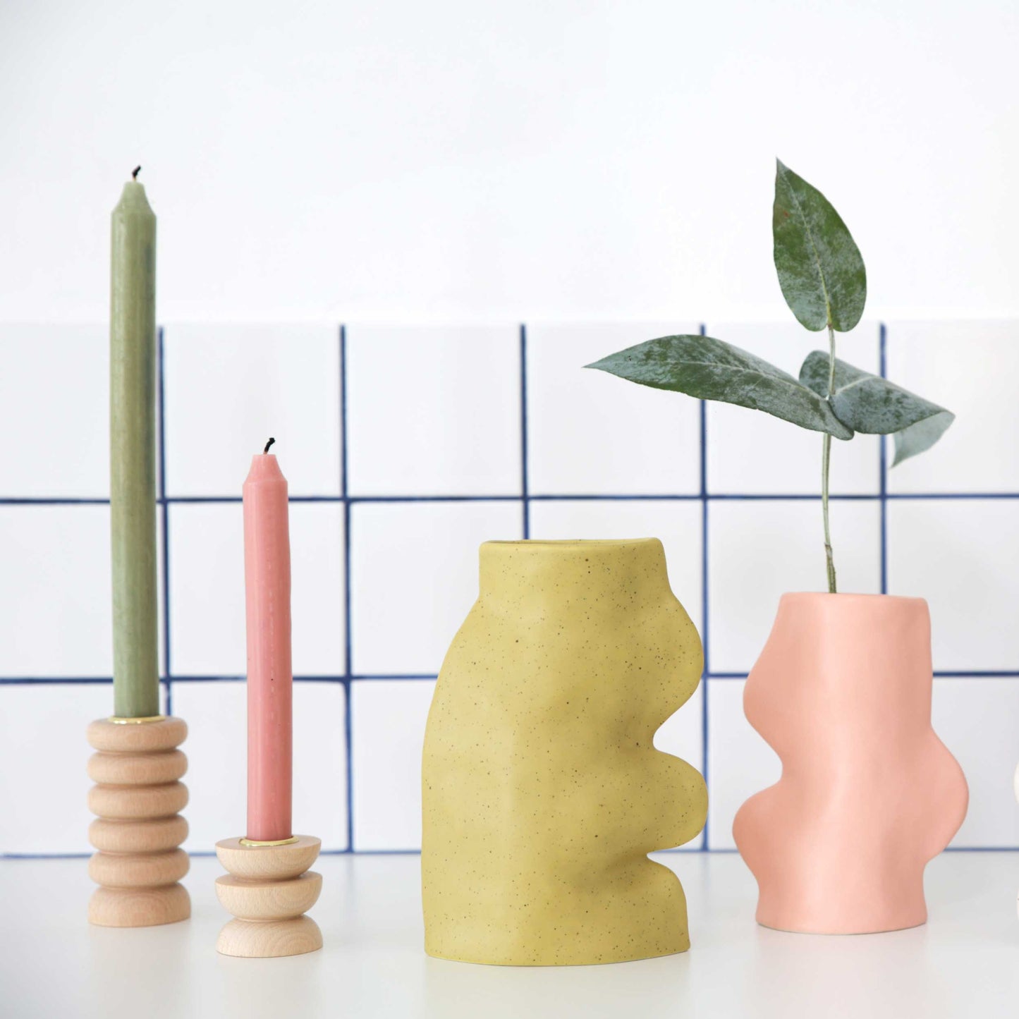 Fluxo Ceramic Vase - Large Pistachio Green