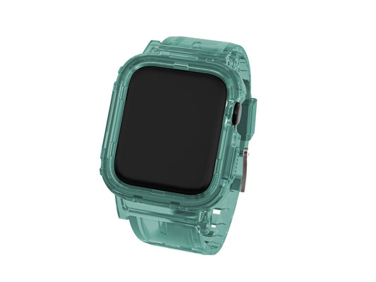 Pulseira de silicone para relógio Techancy, KC2111, compatível com Apple Watch 42-44 mm, verde