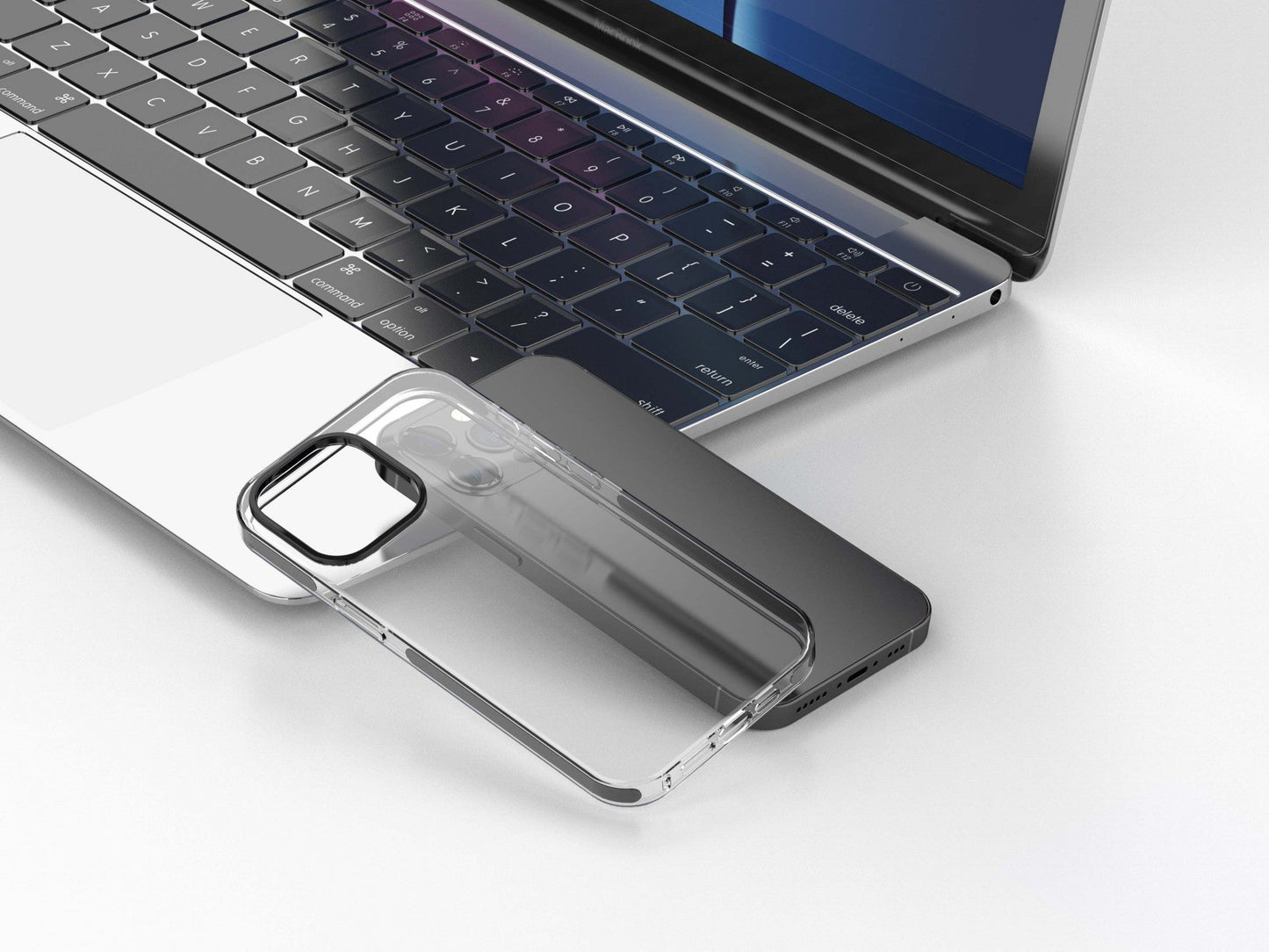 Capa transparente para telemóvel Techancy New Acrylic, KX5602, compatível com iPhone 11 Pro Max, transparente + Preto