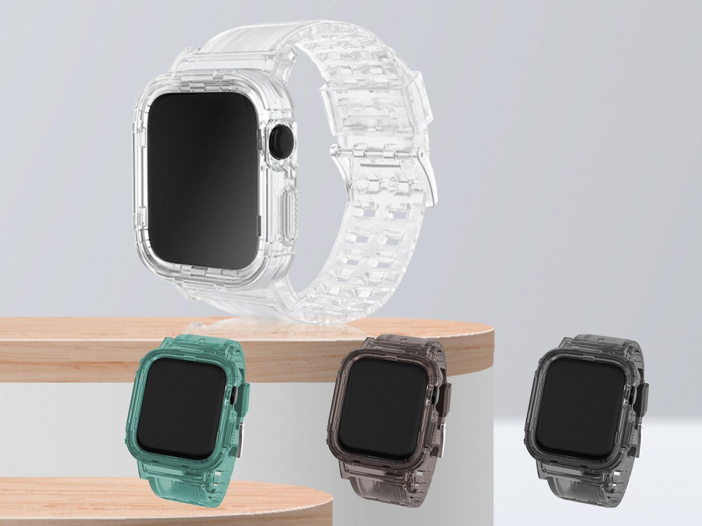 Pulseira de silicone para relógio Techancy, KC2111, compatível com Apple Watch 42-44 mm, verde