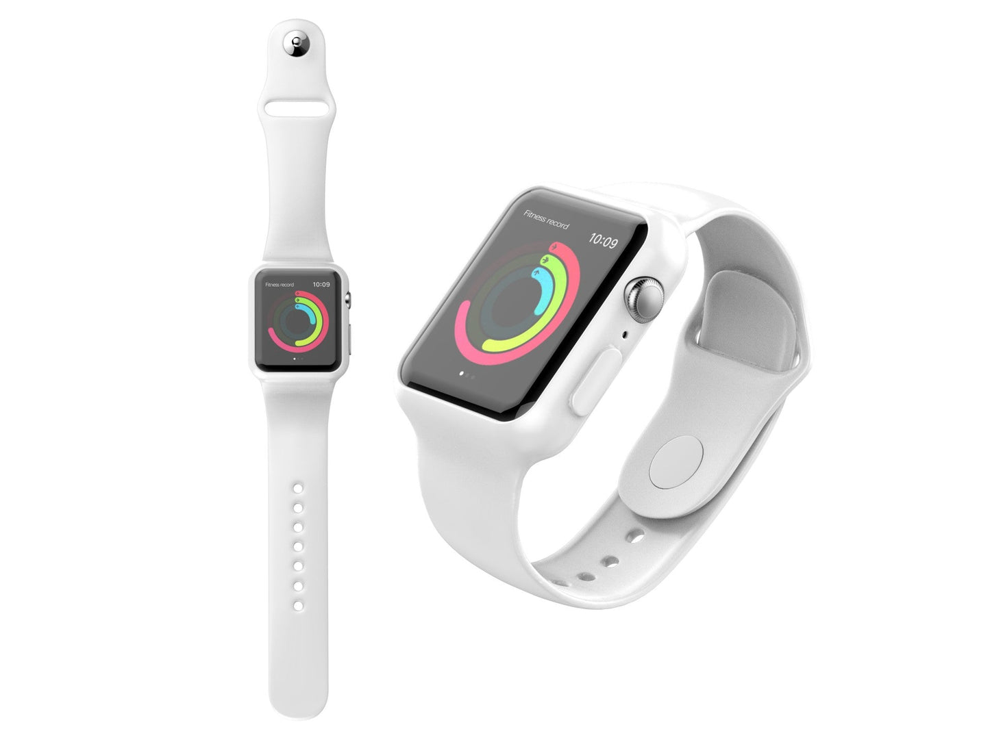 Pulseira para relógio totalmente adesiva Techancy, KC2112, compatível com Apple Watch 38-40 mm, Branco