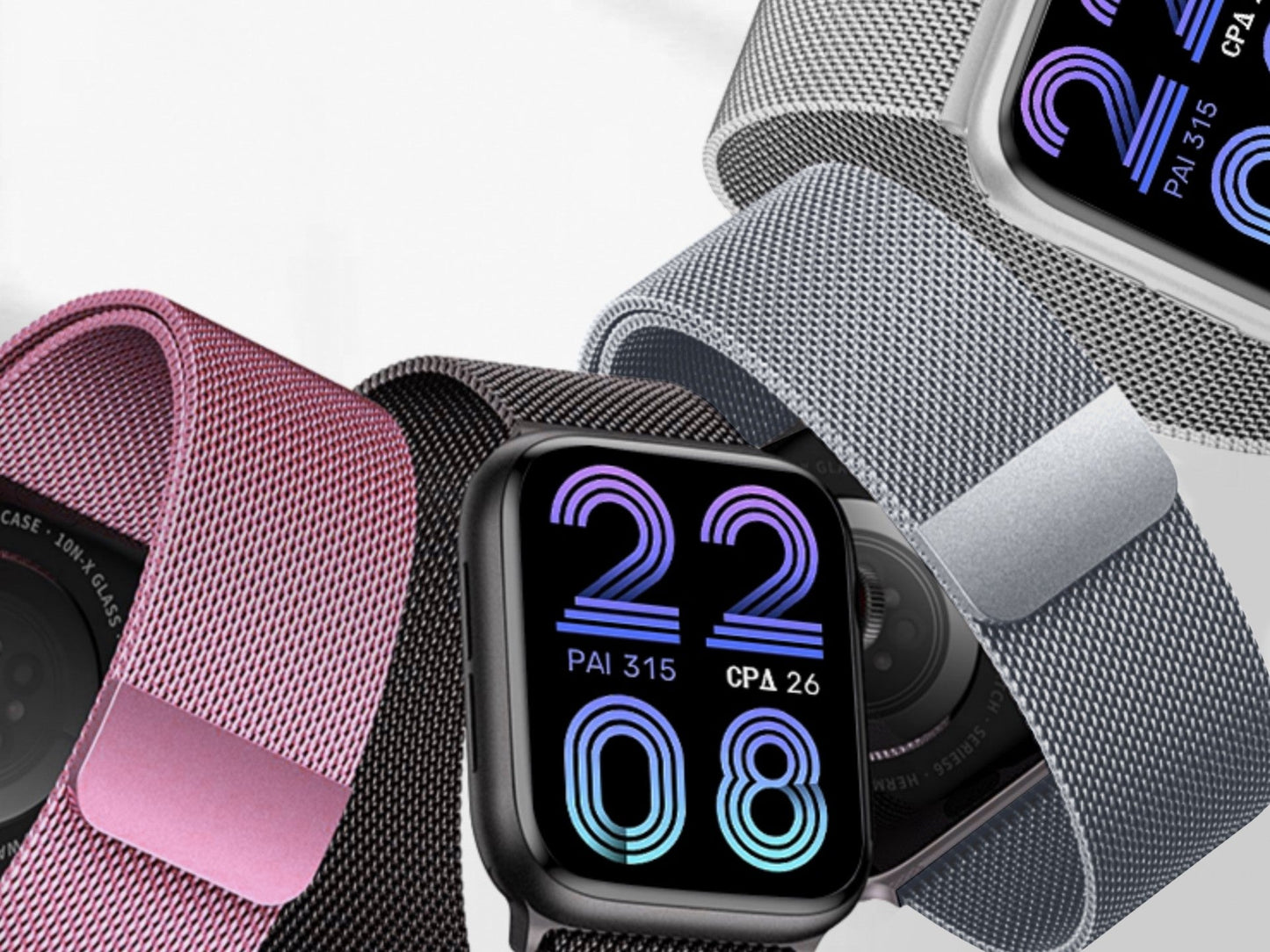 Techancy Faixa Metálica Magnética Rosa KC2123, Faixa De Substituição, Compatível Com Apple Watch Series: 42mm/44mm/45mm，