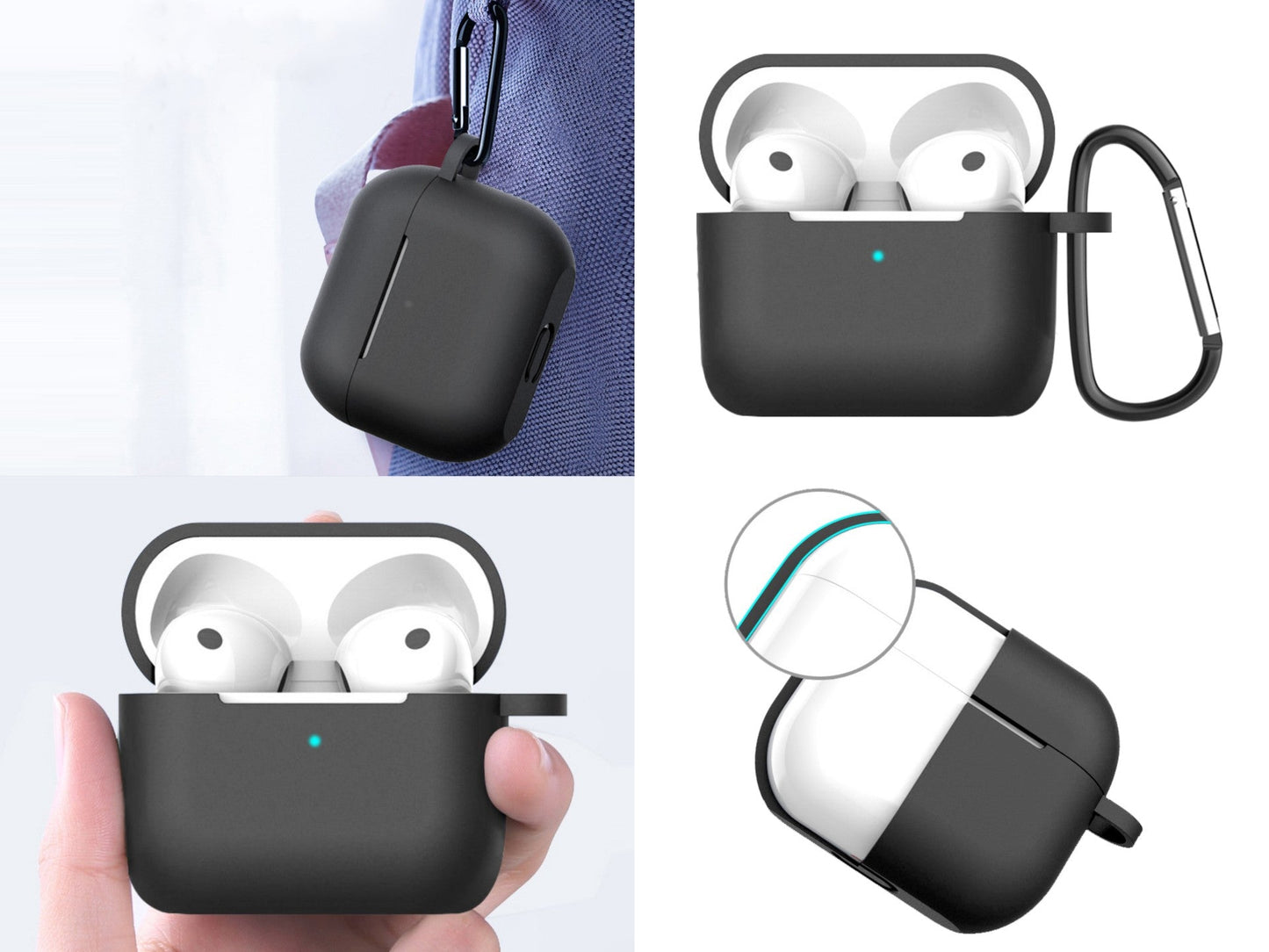 Capa protetora de silicone para auriculares Techancy, KC2114, compatível com AirPods de 3.ª geração, rosa