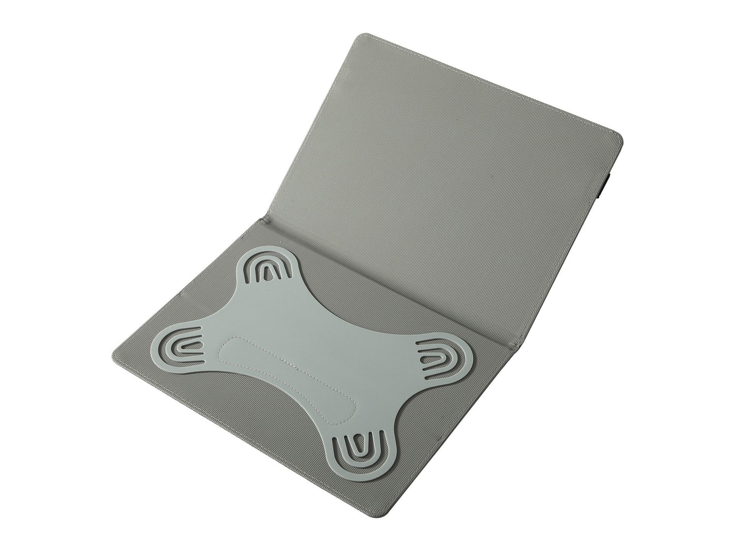 Techancy Capa Tablet TN1610 Universal Para 10-11 Polegadas Couro Silicone Ajustavel Multiangulos Faixa Elastico Antiderrapante Cinza