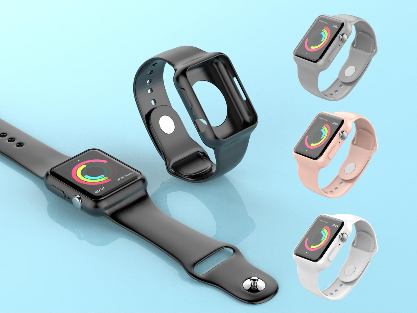 Pulseira para relógio totalmente adesiva Techancy, KC2112, compatível com Apple Watch 38-40 mm, Branco